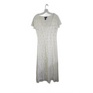 Max Edition White Short Sleeve Dress Size Large